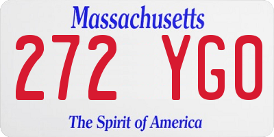 MA license plate 272YG0