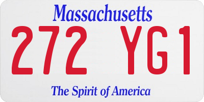 MA license plate 272YG1