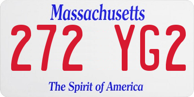 MA license plate 272YG2
