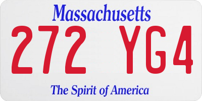 MA license plate 272YG4