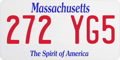 MA license plate 272YG5