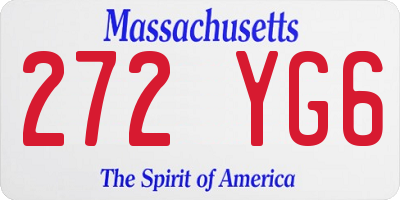 MA license plate 272YG6