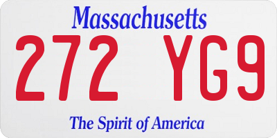 MA license plate 272YG9