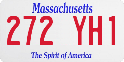 MA license plate 272YH1