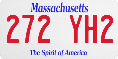 MA license plate 272YH2