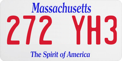 MA license plate 272YH3