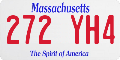 MA license plate 272YH4