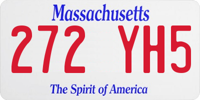 MA license plate 272YH5