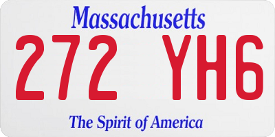 MA license plate 272YH6