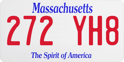 MA license plate 272YH8