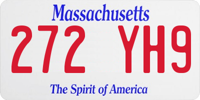 MA license plate 272YH9