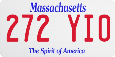 MA license plate 272YI0
