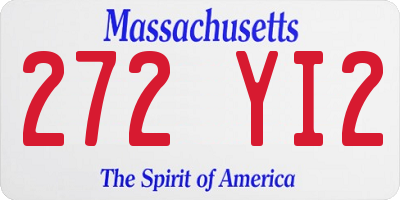 MA license plate 272YI2