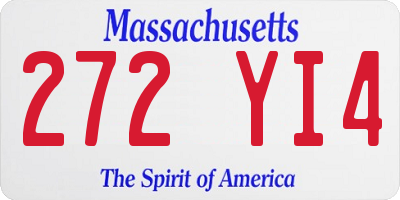 MA license plate 272YI4
