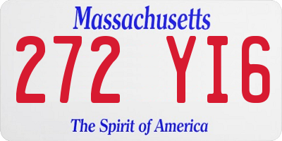 MA license plate 272YI6