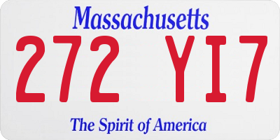 MA license plate 272YI7