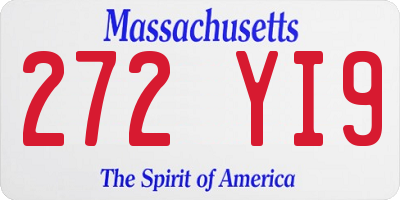 MA license plate 272YI9