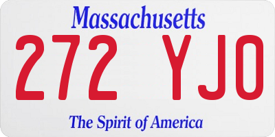 MA license plate 272YJ0