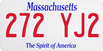 MA license plate 272YJ2