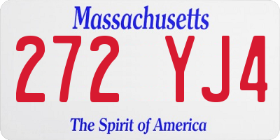 MA license plate 272YJ4