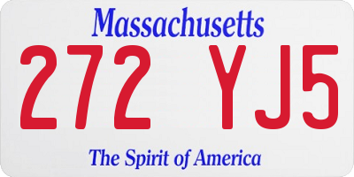 MA license plate 272YJ5