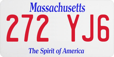 MA license plate 272YJ6