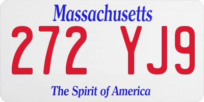 MA license plate 272YJ9
