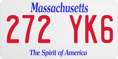 MA license plate 272YK6