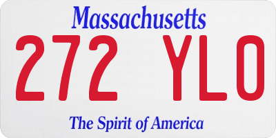 MA license plate 272YL0