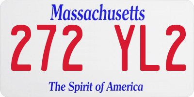 MA license plate 272YL2