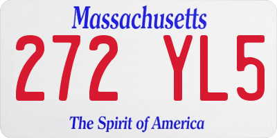 MA license plate 272YL5