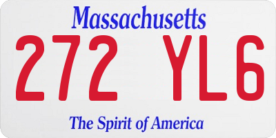MA license plate 272YL6