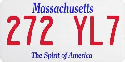 MA license plate 272YL7