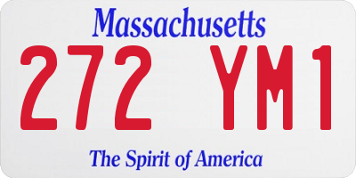 MA license plate 272YM1