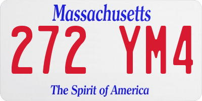 MA license plate 272YM4