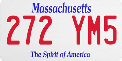 MA license plate 272YM5