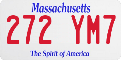 MA license plate 272YM7