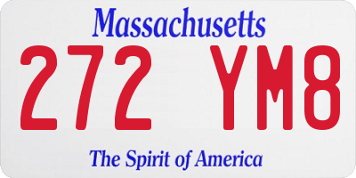 MA license plate 272YM8