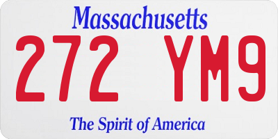 MA license plate 272YM9