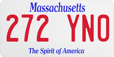 MA license plate 272YN0