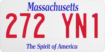 MA license plate 272YN1