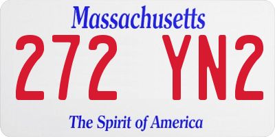 MA license plate 272YN2