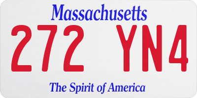 MA license plate 272YN4