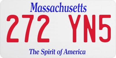 MA license plate 272YN5
