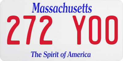 MA license plate 272YO0