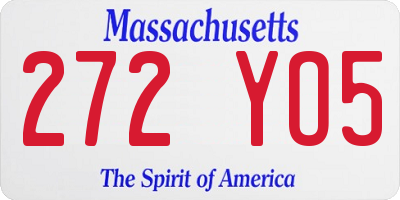 MA license plate 272YO5