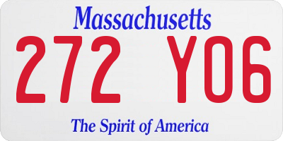 MA license plate 272YO6