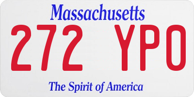 MA license plate 272YP0