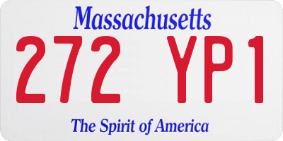 MA license plate 272YP1