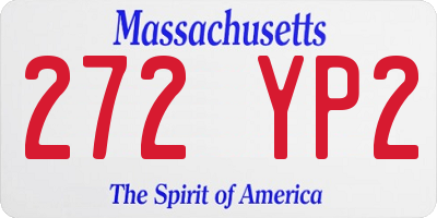 MA license plate 272YP2